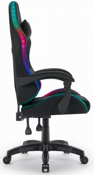 Scaun de gaming HC-1000 Negru LED RGB tesatura