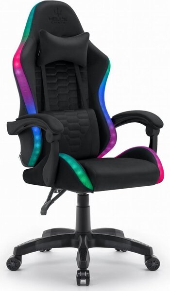 Scaun de gaming HC-1000 Negru LED RGB tesatura
