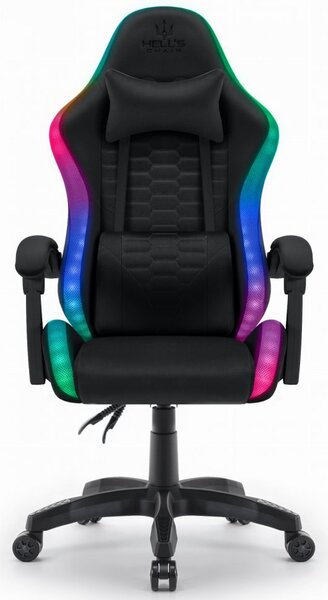 Scaun de gaming HC-1000 Negru LED RGB tesatura