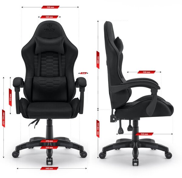 Scaun de gaming HC-1000, negru