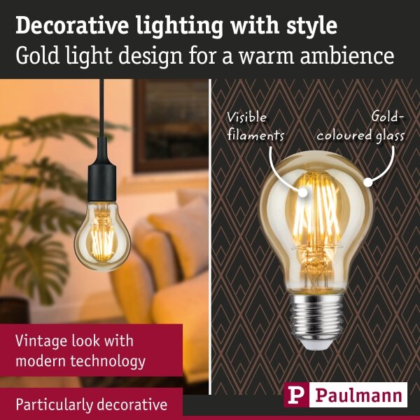 Bec LED dimabil FILAMENT E27/6W/230V 1700K - Paulmann 28522