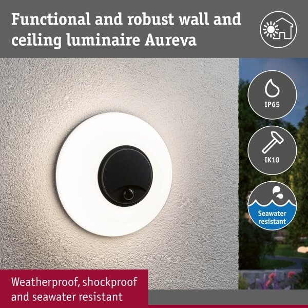 Paulmann 94956 - LED/20,5W IP65 Aplică de perete pentru exterior, reglabilă AUREVA 230V
