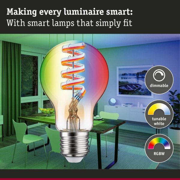 Bec LED RGBW dimabil FILAMENT E27/6,3W/230V 2200-6500K - Paulmann 29156
