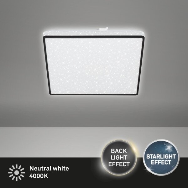 Briloner 3748-415 - Plafonieră LED STAR SKY LED/15W/230V 27x27 cm neagră