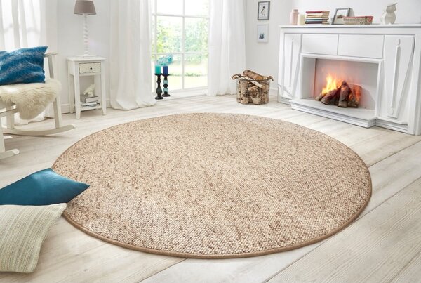 Covor maro deschis rotund ø 200 cm Wolly – BT Carpet