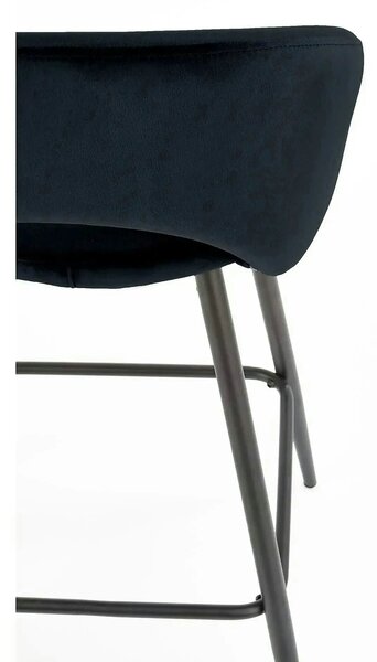 Scaun bar 65 cm H96, negru - HLR 66, stofa catifelata/otel