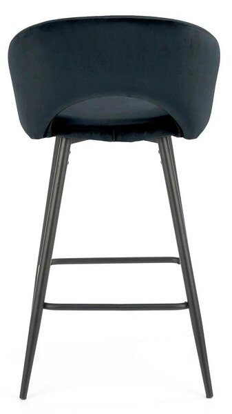 Scaun bar 65 cm H96, negru - HLR 66, stofa catifelata/otel