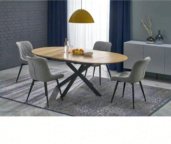 Masa extensibila 120 ACORD, stejar/negru