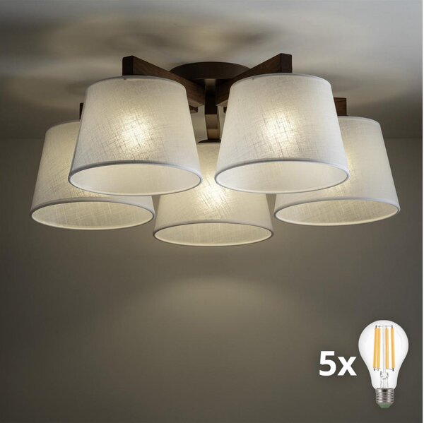 BRILAGI - Lustru LED aplicat LATTE 5xE27/15W/230V pin/alb