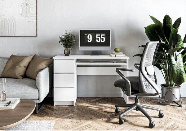Birou CINO, alb, PAL laminat, 120x50x77 cm