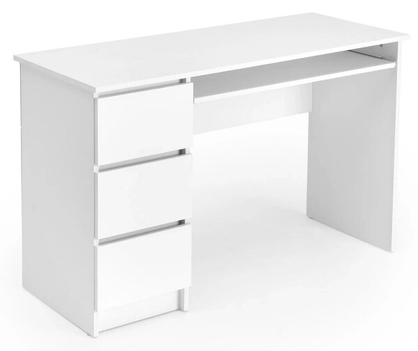 Birou CINO, alb, PAL laminat, 120x50x77 cm