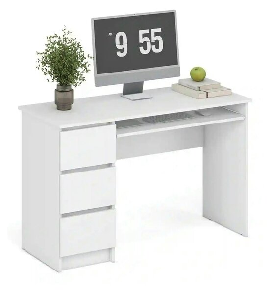 Birou CINO, alb, PAL laminat, 120x50x77 cm