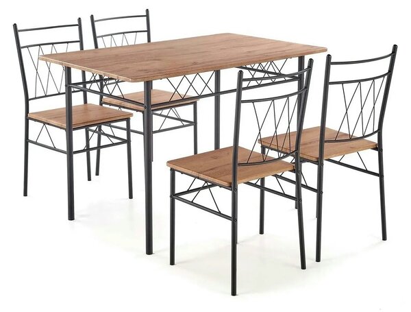Set masa si 4 scaune FAUST, stejar