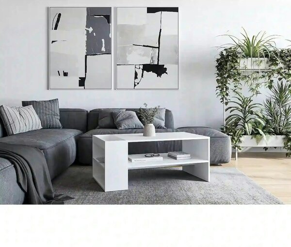 Masuta cafea MURCIA, alb, PAL laminat, 100x55x42 cm