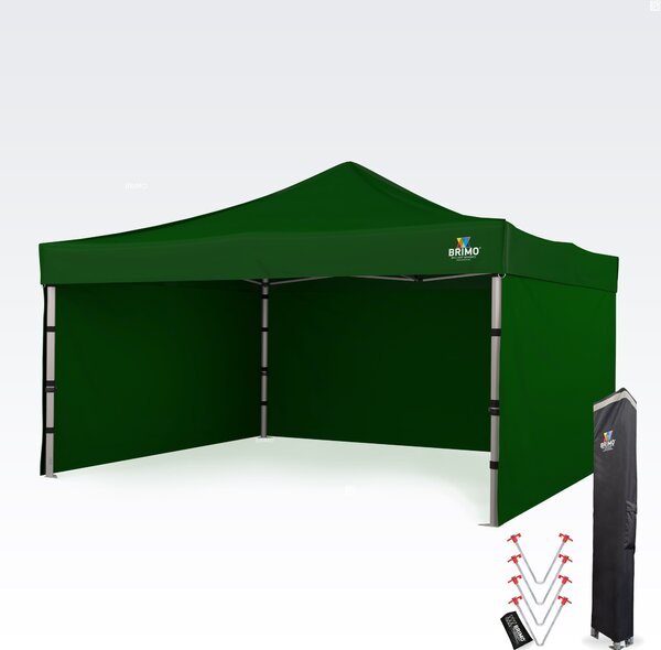 Cort Evenimente 4x4m - cu 3 pereți - Verde
