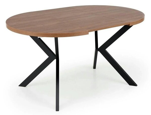 Masa extensibila PERONI, nuc/negru, PAL furniruit /otel, 100/250x100x7
