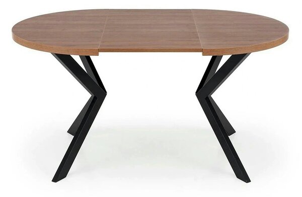 Masa extensibila PERONI, nuc/negru, PAL furniruit /otel, 100/250x100x7