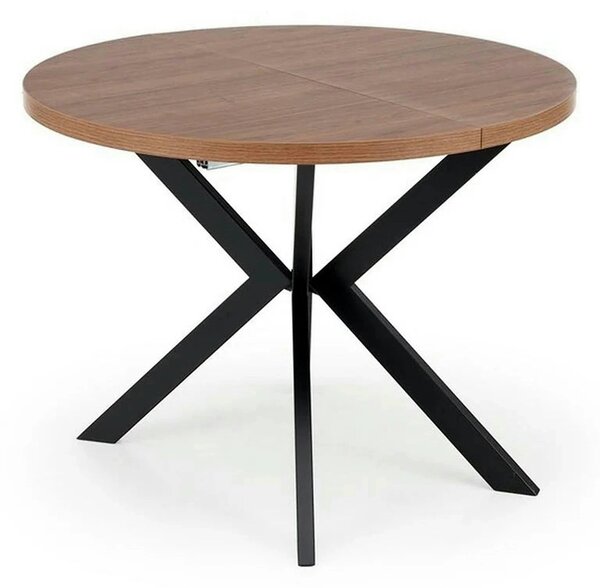 Masa extensibila PERONI, nuc/negru, PAL furniruit /otel, 100/250x100x7