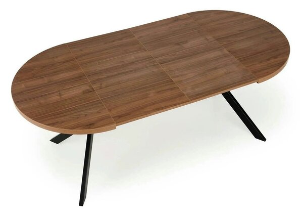Masa extensibila PERONI, nuc/negru, PAL furniruit /otel, 100/250x100x7