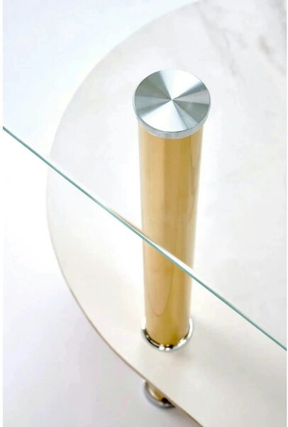 Masuta DUCAT, transparent/auriu, sticla/otel, 100x50x51 cm