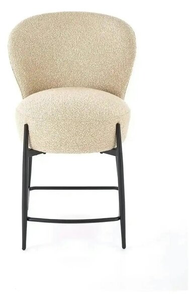 Scaun bar H126, bej/negru, stofa/metal, 57x61x95 cm