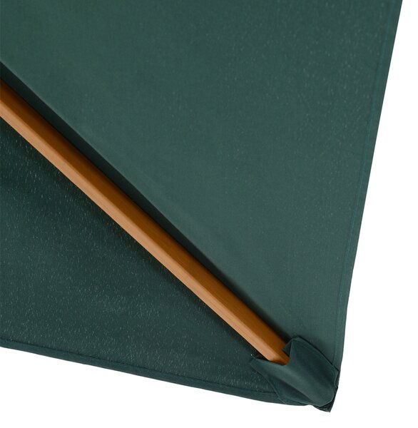 Outsunny Umbrelă din Lemn pentru Grădină, Verde, 2X3M, Design Elegant, Rezistentă la Intemperii | Aosom Romania