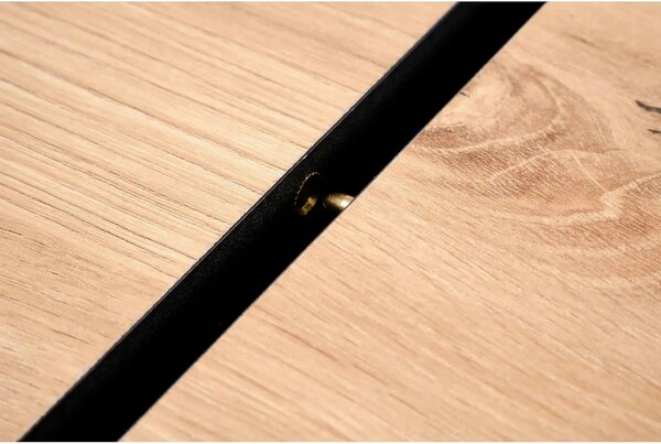Masa extensibila WILSON, stejar artisan/negru, PAL laminat, 120/158x77