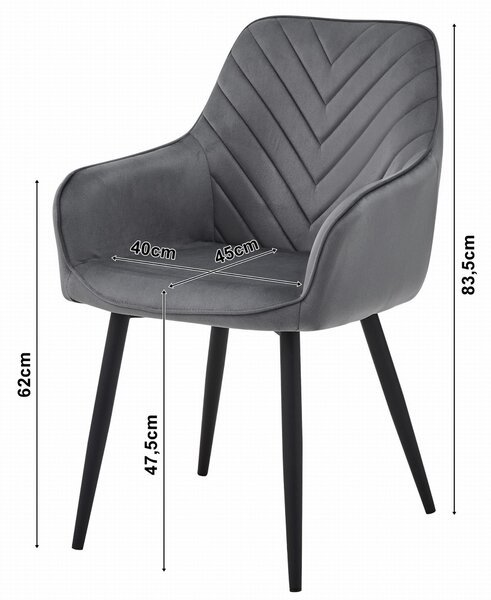 Scaun de masa NANA VELVET, crem
