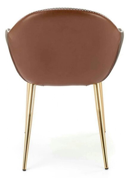 Scaun K304, gri/maro, piele ecologica/otel, 57x59x81 cm