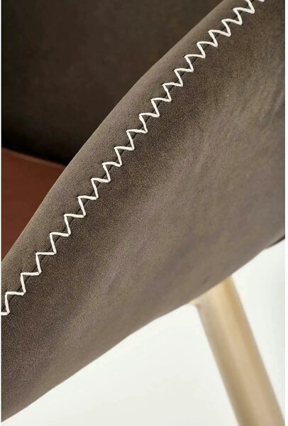 Scaun K304, gri/maro, piele ecologica/otel, 57x59x81 cm