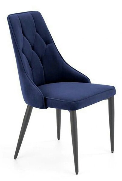 Scaun K365, stofa catifelata albastru inchis - Bluvel 86, 52x57x90 cm
