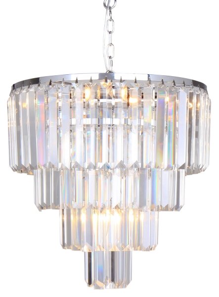 Lustră de cristal pe lanț Brilagi MOZART 5xE14/40W/230V crom lucios