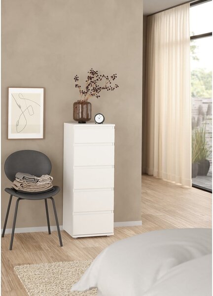 Comodă albă înaltă 40x107 cm Nova – Tvilum