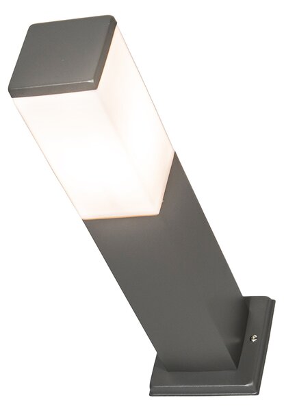 Lampă modernă de exterior pentru stâlp gri închis cu opal 45 cm IP44 - Malios