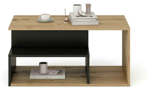 Masuta cafea IVA, stejar artisan/negru, PAL laminat, 90x51x43 cm