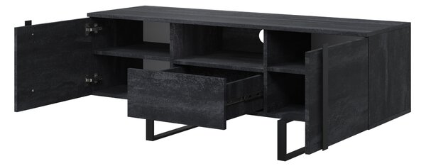 Comodă TV Verica 150 cm cu nișă - cărbune / picioare negre