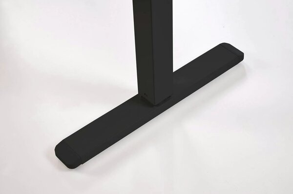 Masa birou B54, alb/negru, PAL laminat/otel, 120x60x75-120 cm