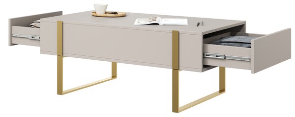 Masă de cafea Verica - cașmir / picioare aurii