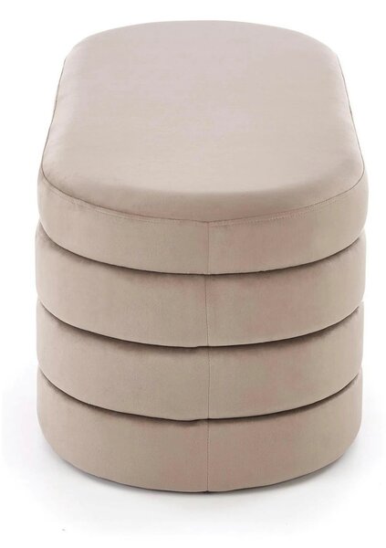 Bancheta CALPI, stofa catifelata bej, 110x46x42 cm
