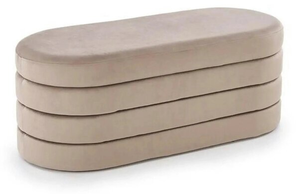 Bancheta CALPI, stofa catifelata bej, 110x46x42 cm