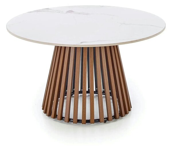 Masuta cafea MDF CARINA, bej cu efect de marmura/nuc, 80x46 cm
