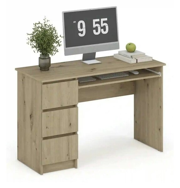 Birou CINO, stejar artisan, PAL laminat, 120x50x77 cm