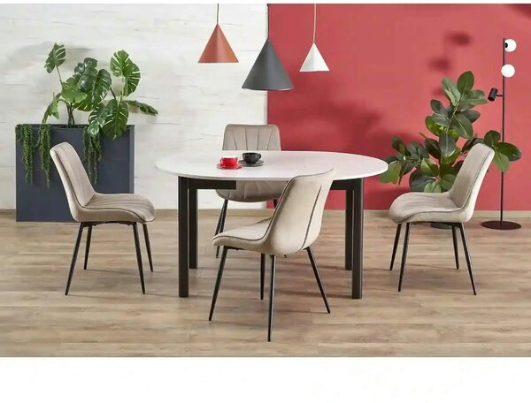 Masa extensibila RINGO, casmir/negru, PAL furniruit, 102/142x102x76 cm