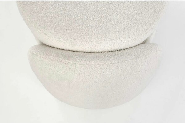 Bancheta FICARIA, stofa buclata crem, 150x40x47 cm