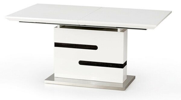 Masă Houston 291Alb lucios, Gri, 8x9x16cm, ExtensieExtensie, MDF, MDF, Metal