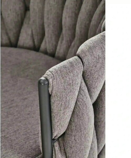 Scaun bar textil H125, gri - Nea 15, stofa clasica/otel, 53x54x90/105