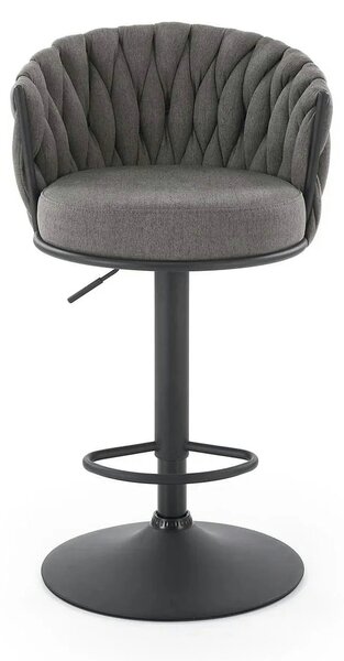 Scaun bar textil H125, gri - Nea 15, stofa clasica/otel, 53x54x90/105