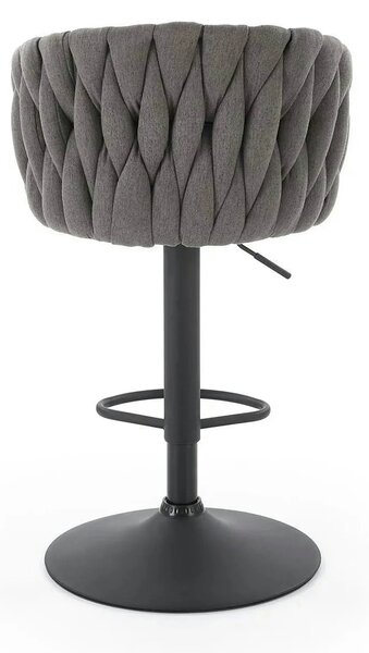 Scaun bar textil H125, gri - Nea 15, stofa clasica/otel, 53x54x90/105