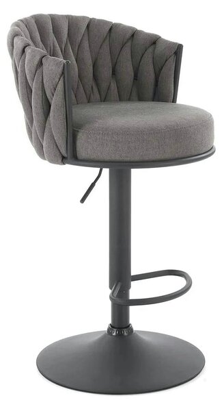 Scaun bar textil H125, gri - Nea 15, stofa clasica/otel, 53x54x90/105