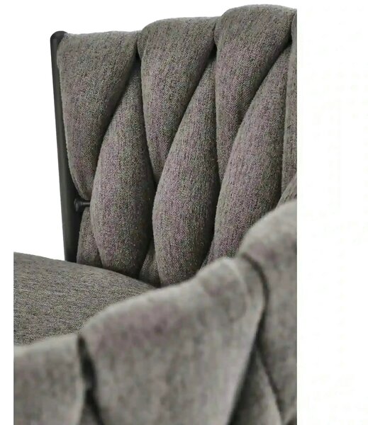 Scaun bar textil H125, gri - Nea 15, stofa clasica/otel, 53x54x90/105